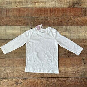Primary kids gender neutral unisex white long sleeve crewneck shirt -18/24M
